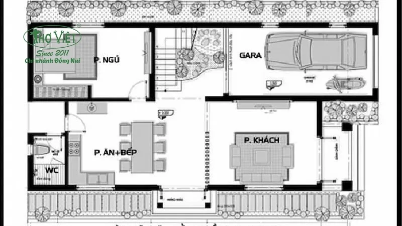 bản vẽ cad nhà 2 tầng 7x12m chi tiết 