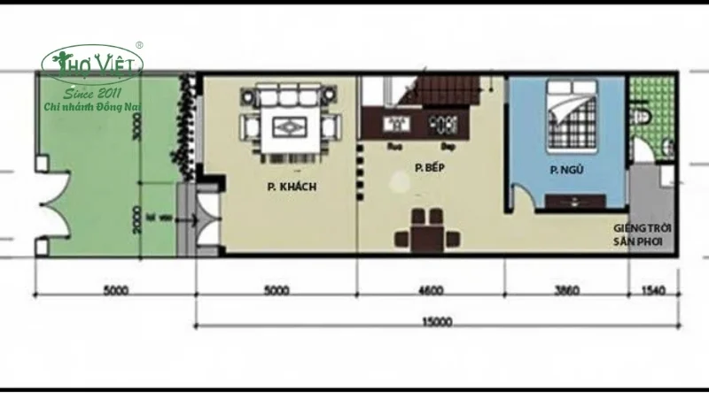 Mẫu bản vẽ nhà 1 trệt 1 lửng 1 lầu