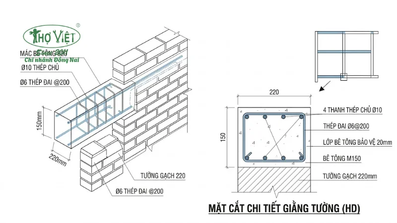 bản vẽ giằng tường