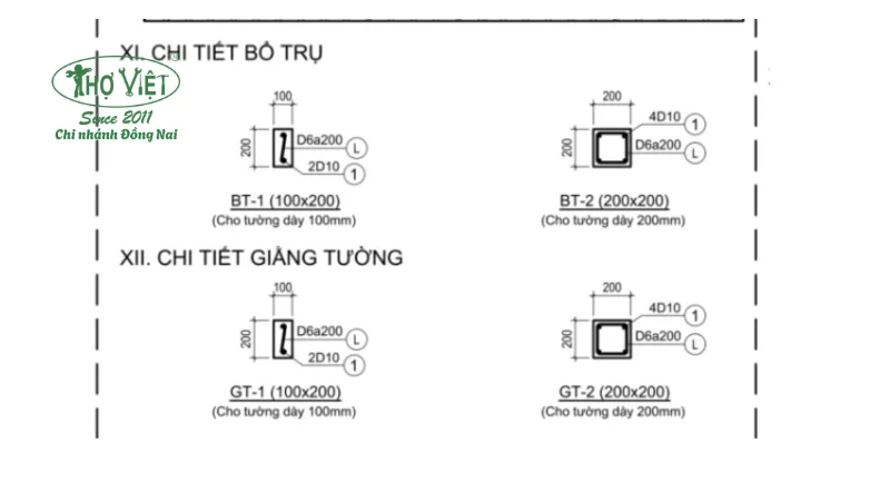 bản vẽ giằng tường