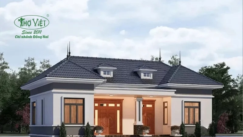 Mẫu nhà cấp 4 có mái ngói