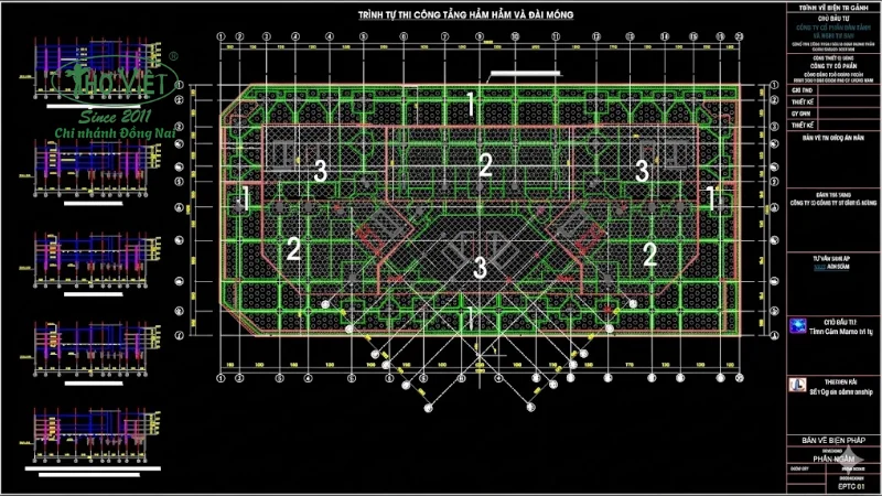 bản vẽ biện pháp thi công tầng hầm
