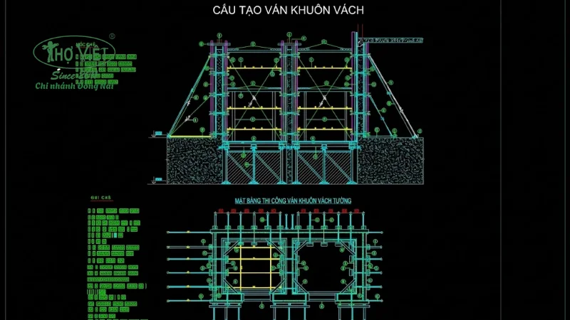bản vẽ biện pháp thi công tầng hầm