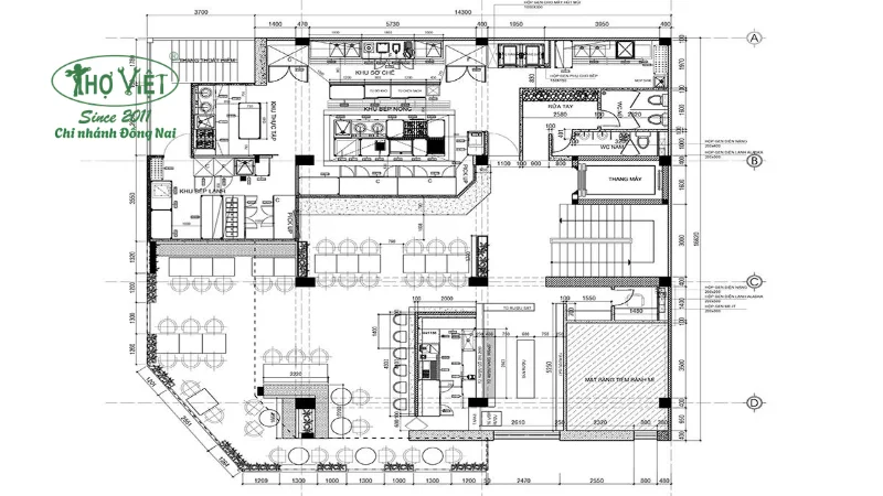 Bản vẽ mặt bằng nhà hàng