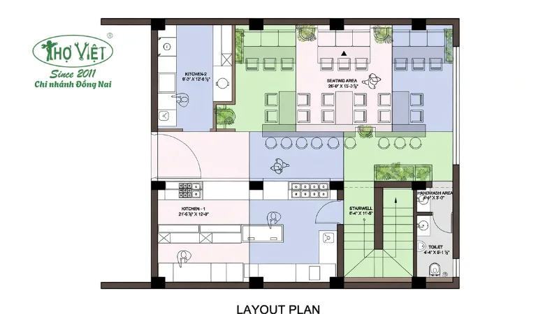 Bản vẽ mặt bằng nhà hàng
