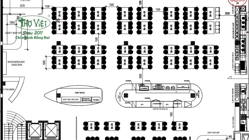 Bản vẽ mặt bằng nhà hàng
