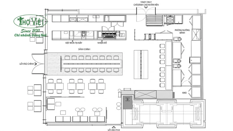 Bản vẽ mặt bằng nhà hàng