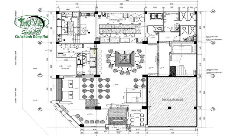 Bản vẽ mặt bằng nhà hàng