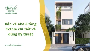 Bản vẽ nhà 3 tầng 5x15m chi tiết từ A - Z