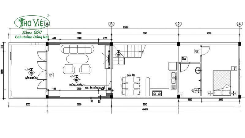 Bản vẽ nhà 4x18 chi tiết và đúng tiêu chuẩn