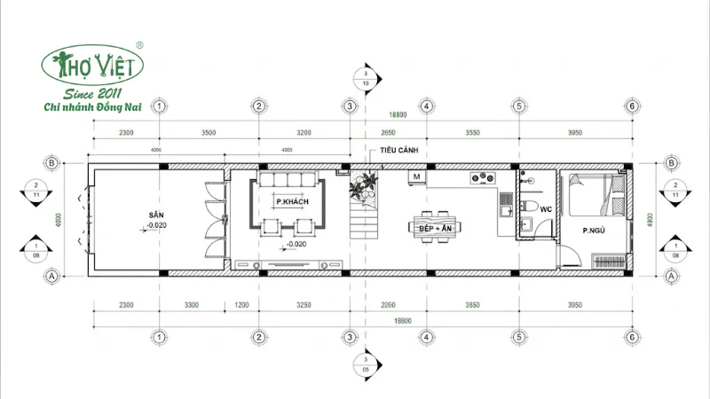 Bản vẽ nhà 4x18 chi tiết và đúng tiêu chuẩn