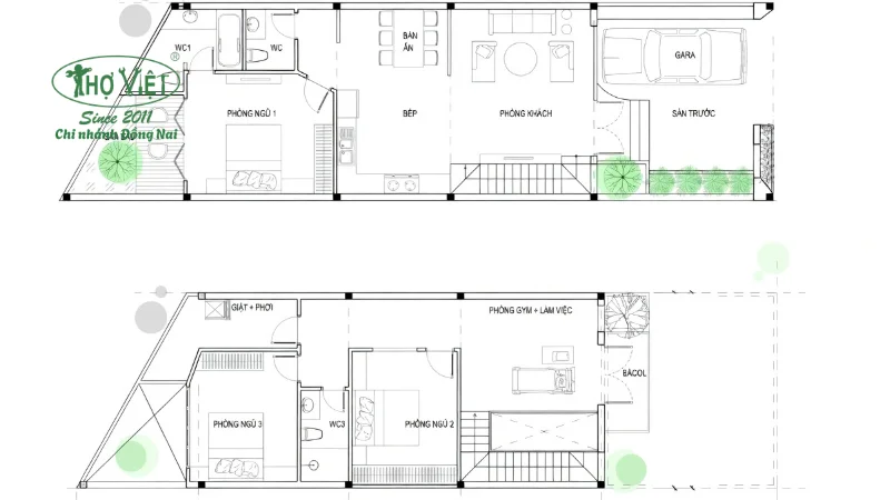 Bản vẽ nhà 4x18 chi tiết và đúng tiêu chuẩn