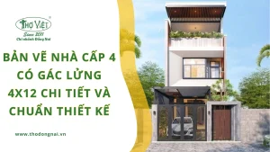Bản vẽ nhà cấp 4 có gác lửng 4x12 chi tiết và chuẩn thiết kế