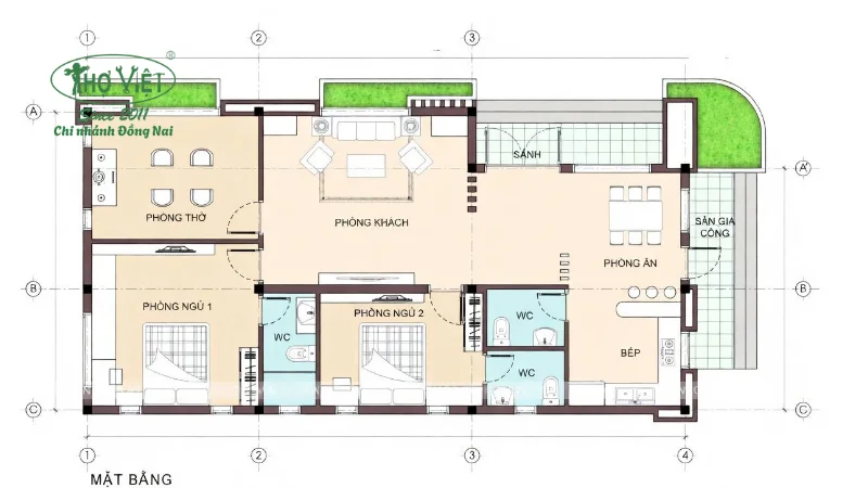 bản vẽ nhà cấp 4 70m2