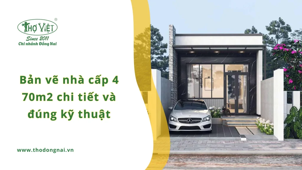 Bản vẽ nhà cấp 4 70m2 chi tiết và đúng tiêu chuẩn