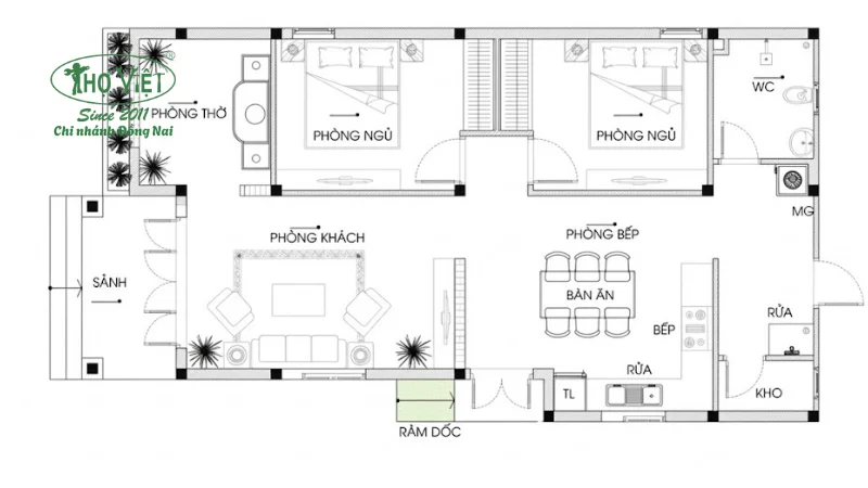 mẫu bản vẽ nhà cấp 4 7x15