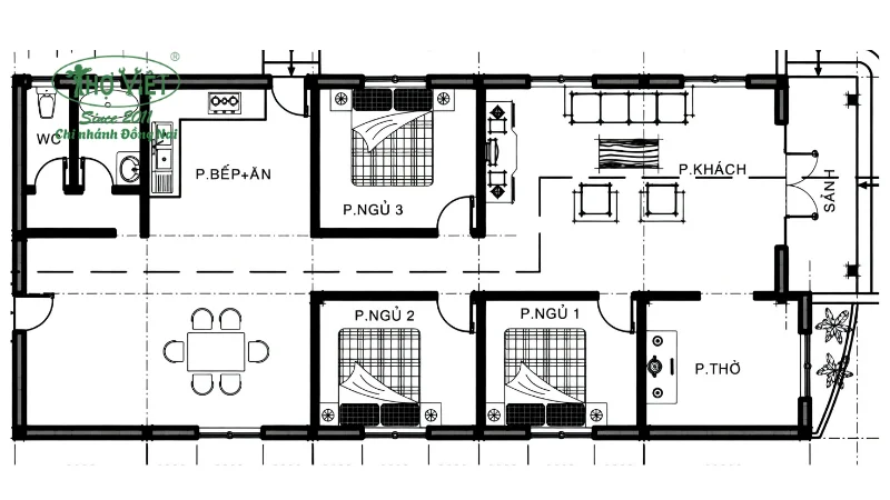 mẫu bản vẽ nhà cấp 4 7x15