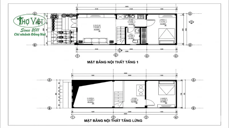 Bản vẽ nhà cấp 4 gác lửng 4x13m
