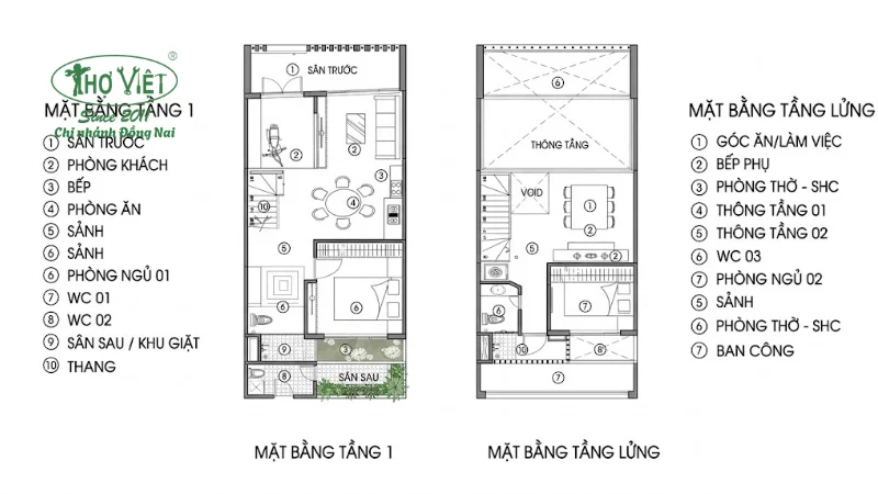 Bản vẽ nhà cấp 4 gác lửng 4x13m