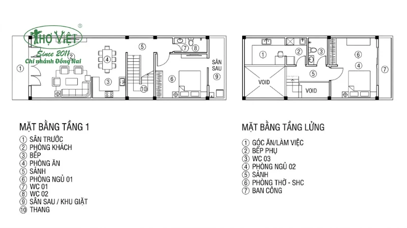 Bản vẽ nhà cấp 4 gác lửng 4x13m 