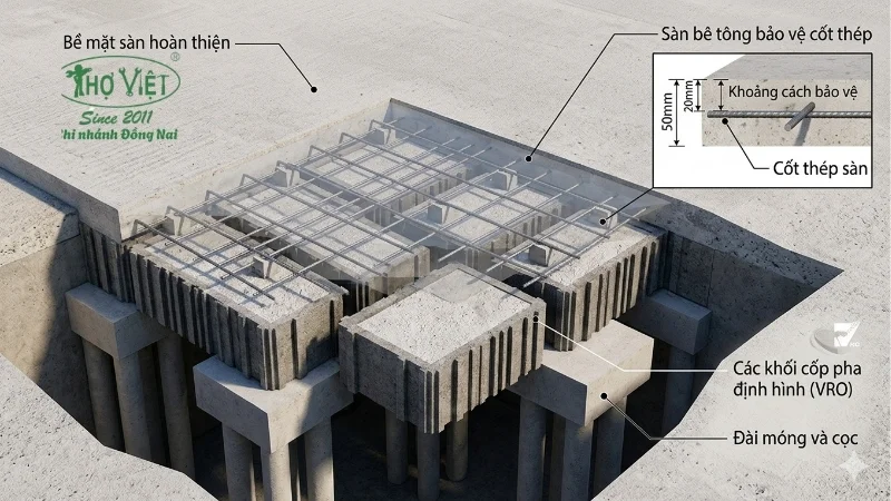 Cách tính lớp bê tông bảo vệ sàn hiệu quả