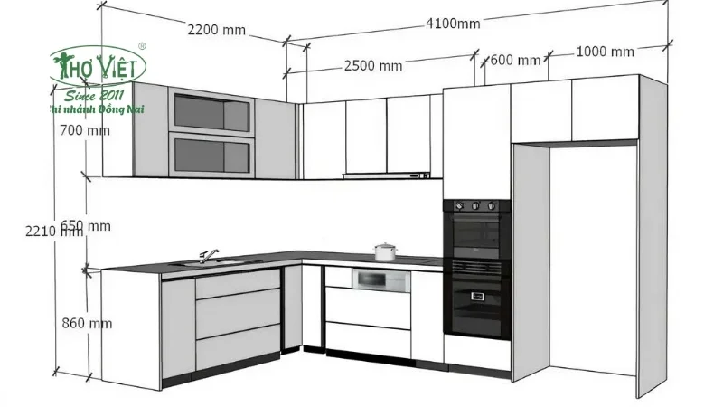 Chiều cao bếp tiêu chuẩn là bao nhiêu?