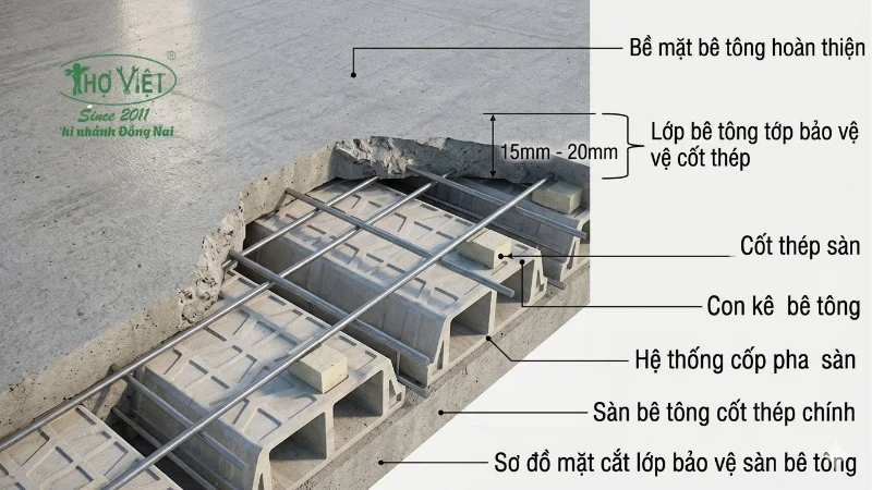 Công dụng của lớp bê tông bảo vệ sàn