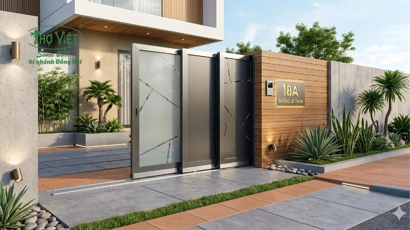 Cổng lùa tiết kiệm diện tích