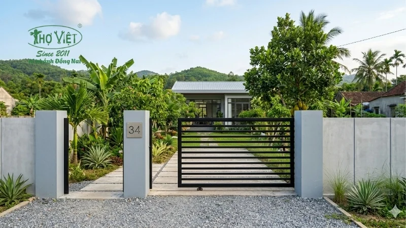 Cổng sắt đơn giản, hiện đại