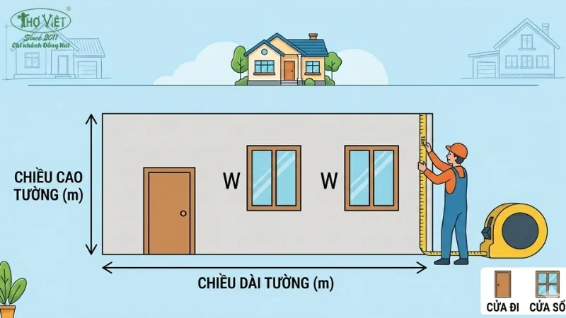 Cách tính m2 tường nhà cấp 4 khác gì với bình thường không?