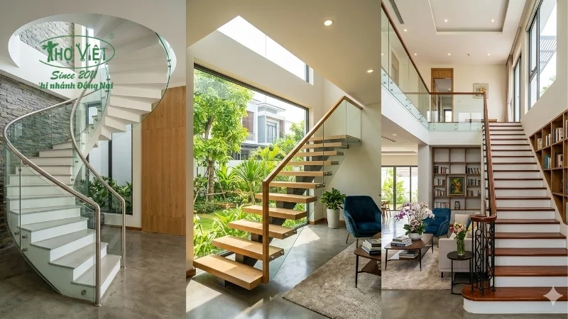 Kích thước cầu thang nhà 2 tầng tiêu chuẩn