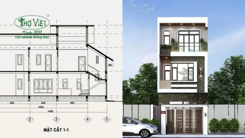 Lưu ý khi thiết kế bản vẽ nhà 3 tầng 5x15m
