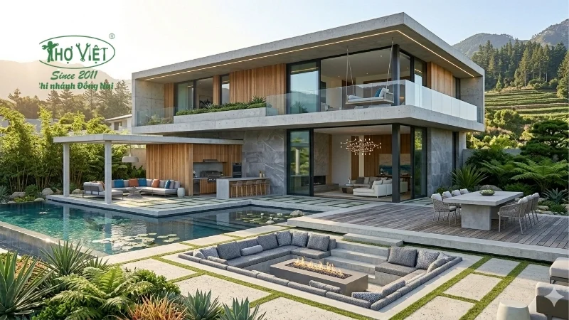 mẫu biệt thự 2 tầng đẹp, đáng xây