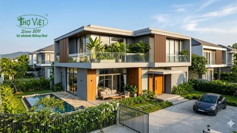 mẫu biệt thự 2 tầng đẹp, đáng xây