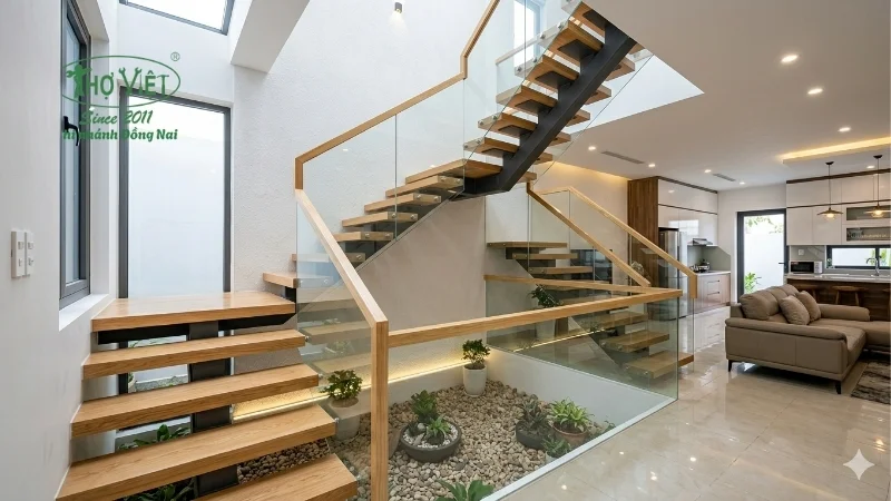 mẫu cầu thang đẹp nhà ống được ưa chuộng