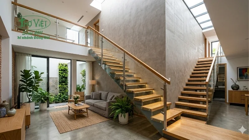 mẫu cầu thang đẹp nhà ống được ưa chuộng