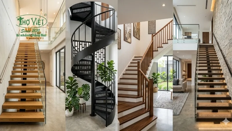 các mẫu cầu thang đẹp cho nhà 2 tầng