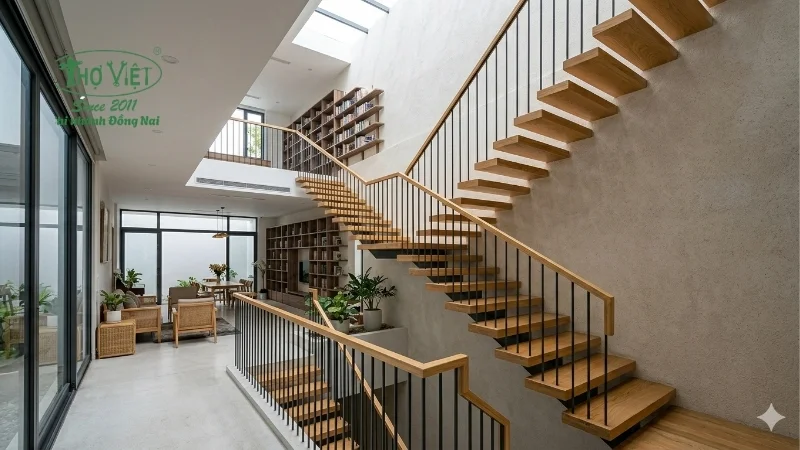 mẫu cầu thang đẹp nhà ống được ưa chuộng