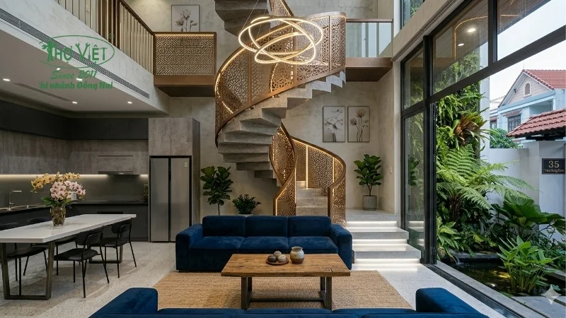 mẫu cầu thang đẹp nhà ống được ưa chuộng