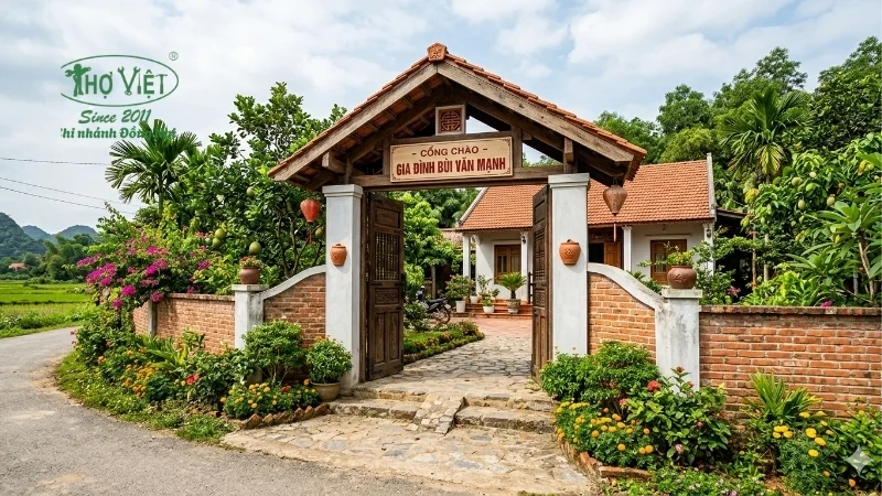 mẫu cổng nhà cấp 4 ở nông thôn bền đẹp