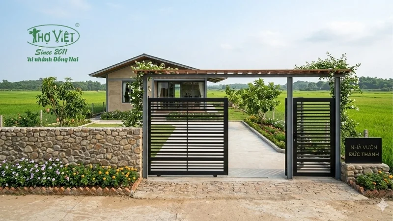 mẫu cổng nhà cấp 4 ở nông thôn bền đẹp
