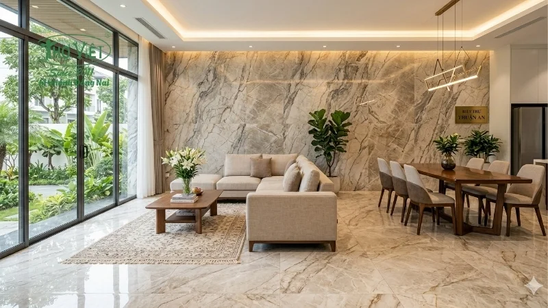 50+ mẫu nhà ốp gạch tường đẹp đơn giản mà tinh tế 4 Nhà ốp gạch vân đá sang trọng