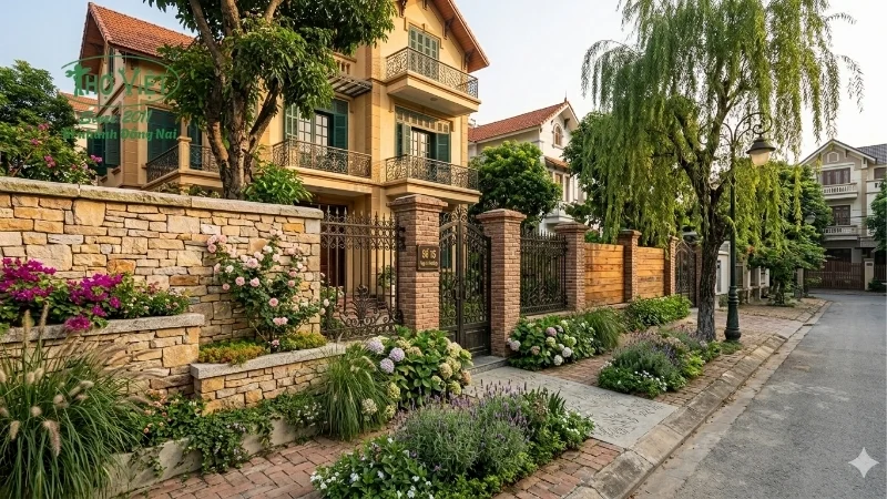 mẫu hàng rào đẹp đa dạng phong cách