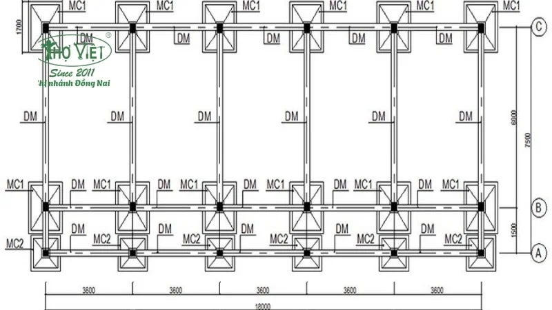 mẫu mặt bằng móng cọc