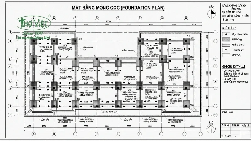 mẫu mặt bằng móng cọc