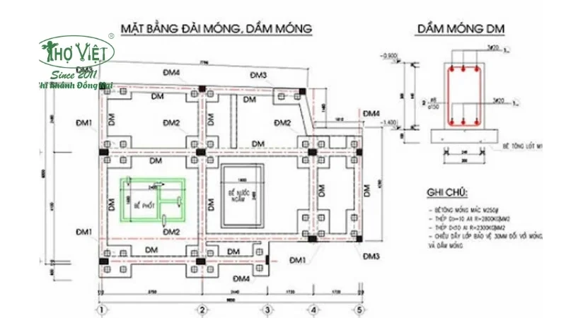 mẫu mặt bằng móng cọc
