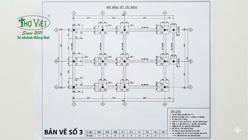 mẫu mặt bằng móng cọc
