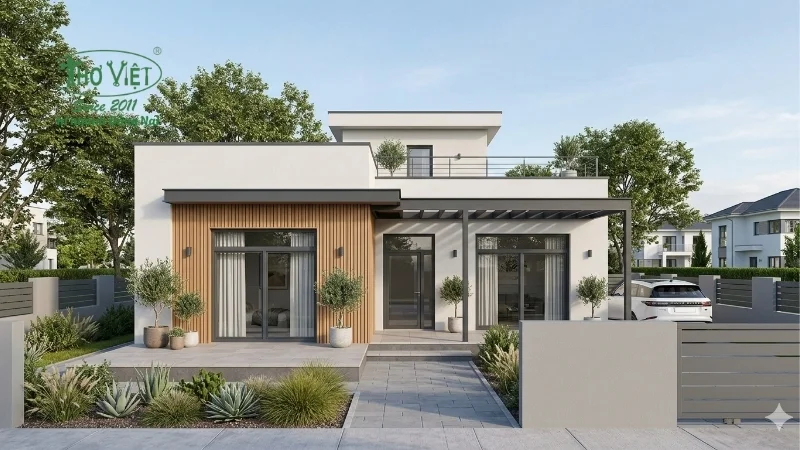 mẫu mặt tiền nhà cấp 4 thiết kế tinh tế