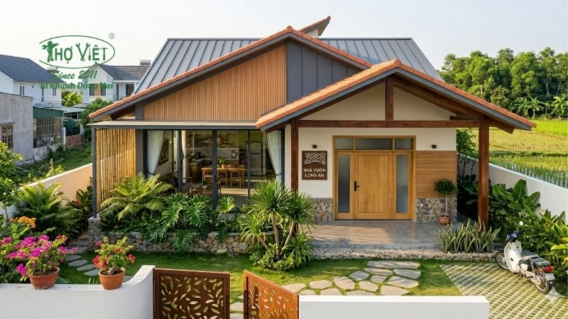 mẫu mặt tiền nhà cấp 4 thiết kế tinh tế