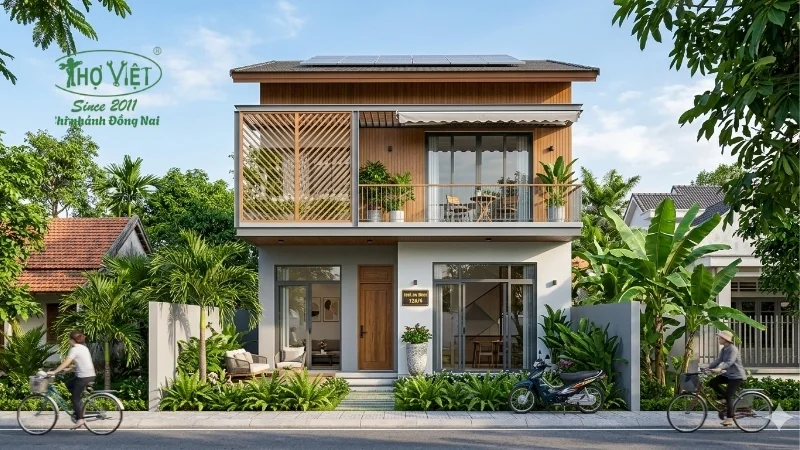 mẫu nhà 1 trệt 1 lầu đẹp, đầy đủ tiện nghi